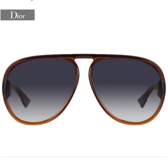 DIOR "LIA" Brown/Orange Aviator Frame w/Grey Lens - Picture 2 of 2
